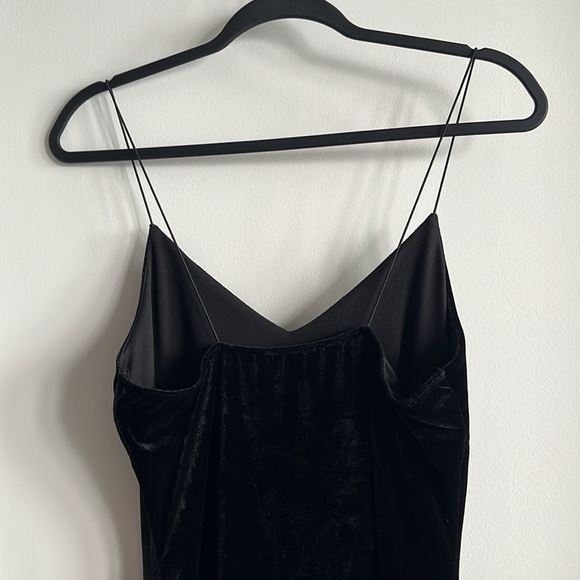 Soft Warm Black Dress, medium, velvet feel, lined, spaghetti straps knee length - Picture 8 of 13